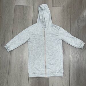 Young Girls Zip Up Long Sweatshirt Dress Sweater